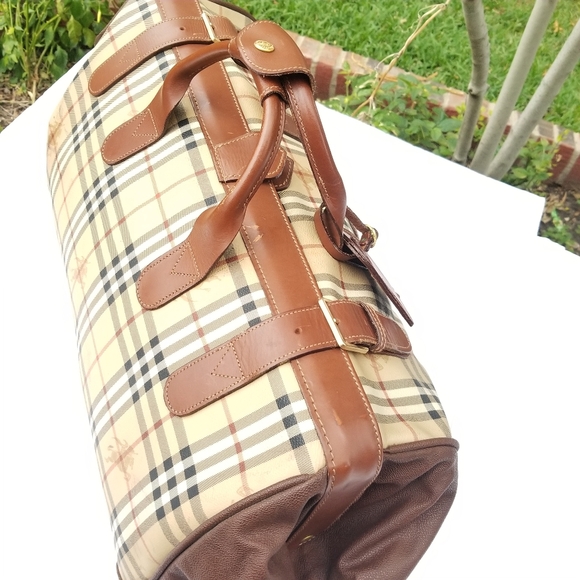 Rare Vintage Burberry Haymarket Gentleman Doctor style boston Travel Duffle bag - Picture 11 of 16